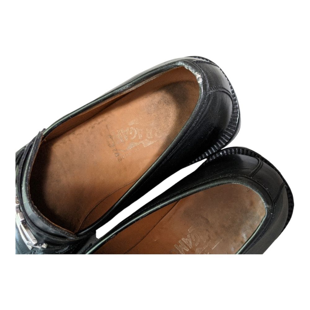 Salvatore Ferragamo men's horse bit black leather classic dress shoe Italy 8D - Picture 9 of 12
